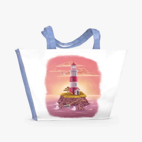 Пляжная сумка «Маяк на закате»