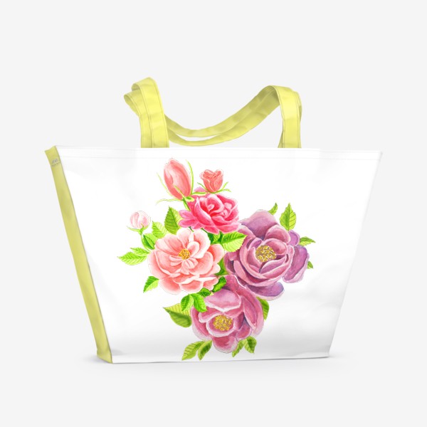 Пляжная сумка «Цветы шиповника»