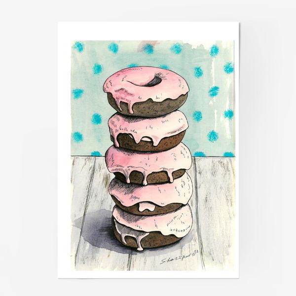 Постер «Розовые пончики»