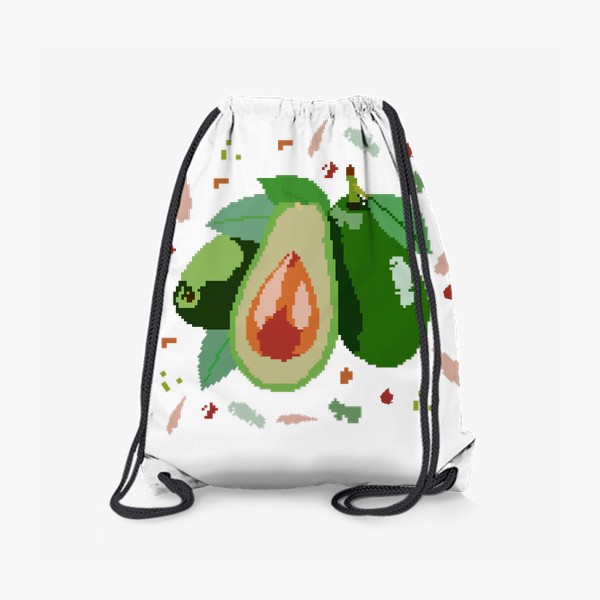 Рюкзак «Авокадо и пятна в стиле пиксель-арт»