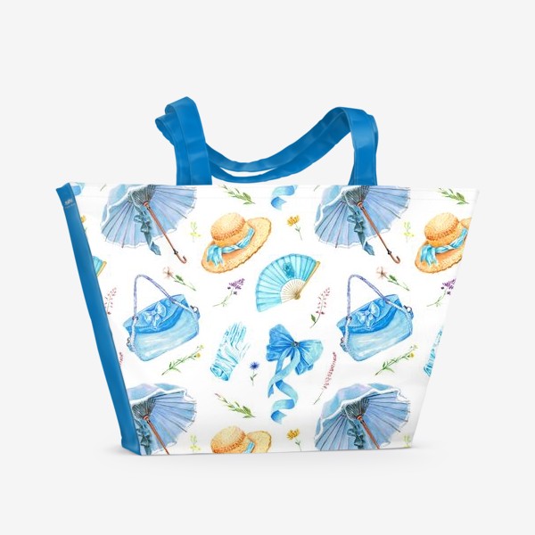 Пляжная сумка «Аксессуары, голубой набор»