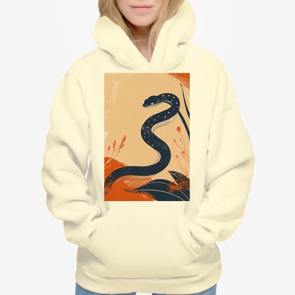 Худи «Черная змея минимализм»
