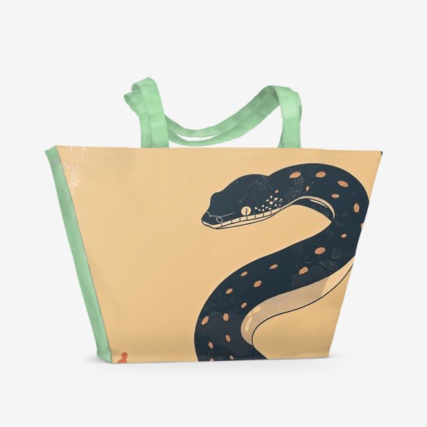 Пляжная сумка &laquo;Черная змея минимализм&raquo;
