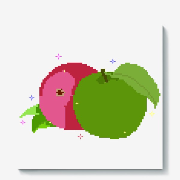 Холст «Яблоко пиксель арт»