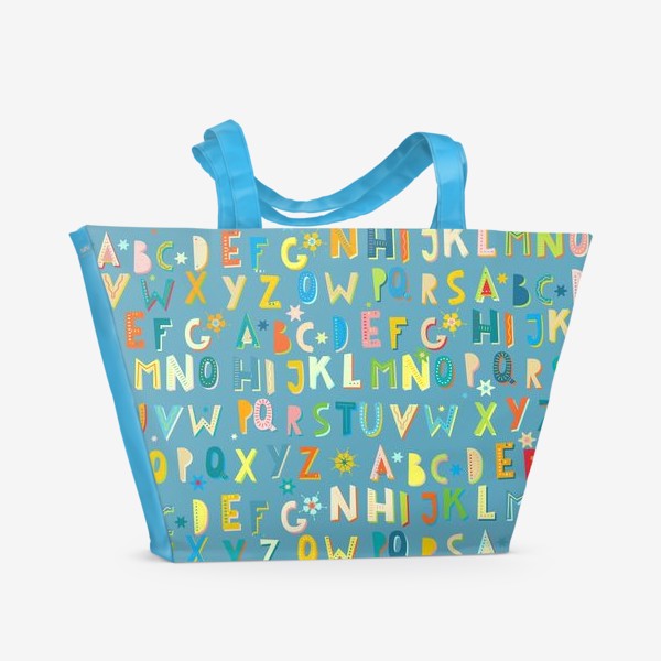 Пляжная сумка &laquo;Алфавит. Детский ретро принт. Винтажные буквы, леттеринг&raquo;
