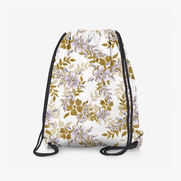 Рюкзак «Цветочный паттерн с золотыми элементами»