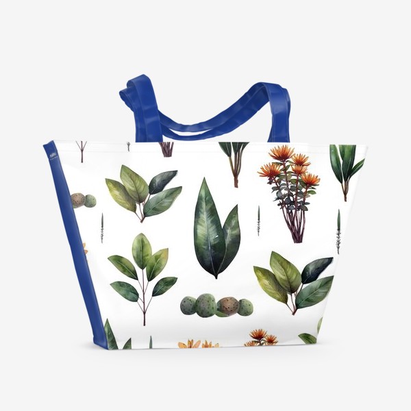 Пляжная сумка &laquo;Растительный паттерн в скандинавском стиле&raquo;