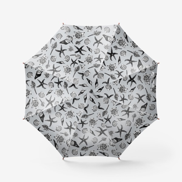 Зонт «Ракушки черно-белые»