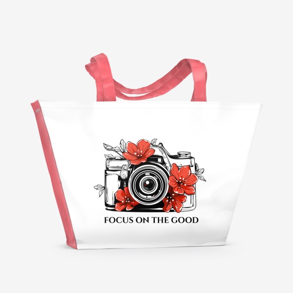 Пляжная сумка &laquo;Фотоаппарат с цветами&raquo;
