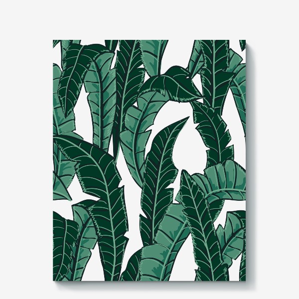 Холст «Банановые листья прозрачный фон»