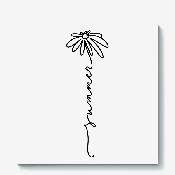 Холст «Летний цветок и надпись: Summer»
