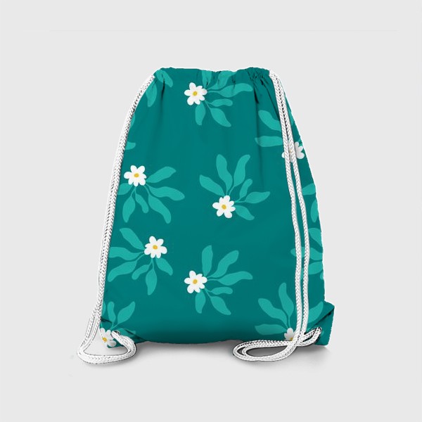Рюкзак «Весенние цветы, изумрудный»