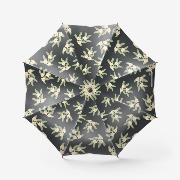 Зонт «Весенние цветы, черный»