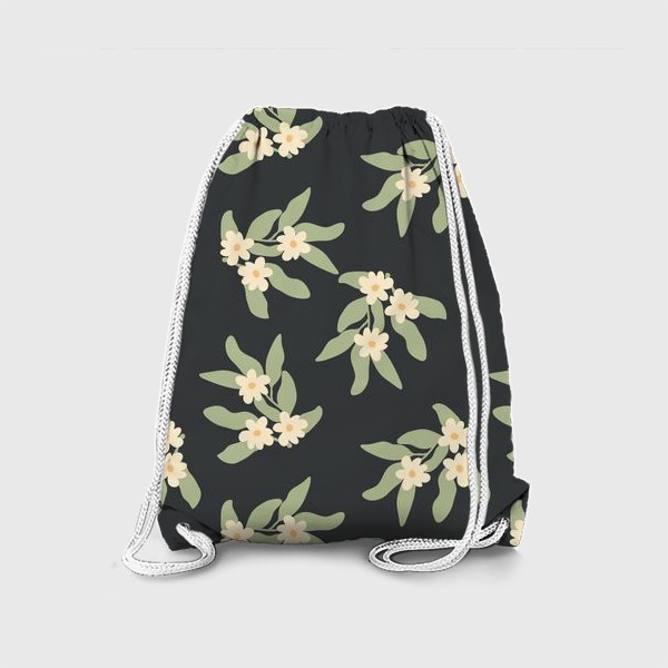 Рюкзак «Весенние цветы, черный»