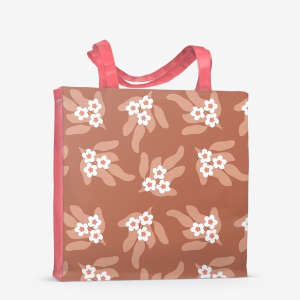 Сумка-шоппер «Весенние цветы, персиковый»