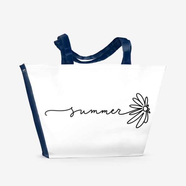Пляжная сумка «Летний цветок и надпись: Summer»