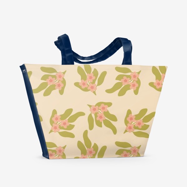 Пляжная сумка «Весенние цветы, паттерн»