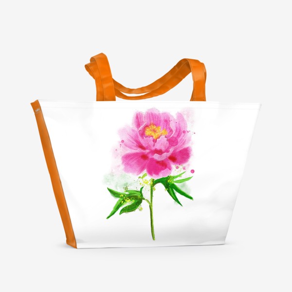 Пляжная сумка «пион, розовые брызги»