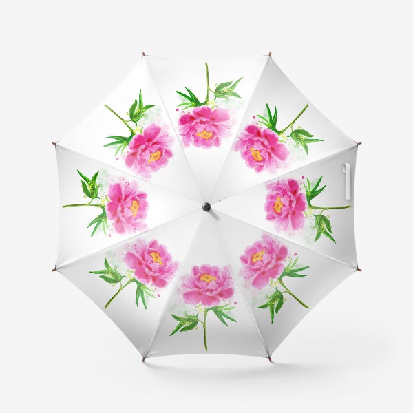 Зонт «пион, розовые брызги»