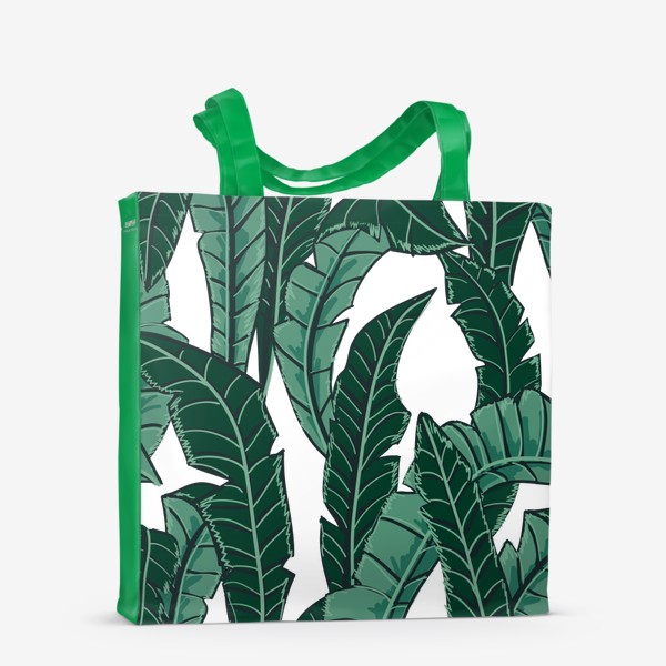 Сумка-шоппер «Банановые листья прозрачный фон»