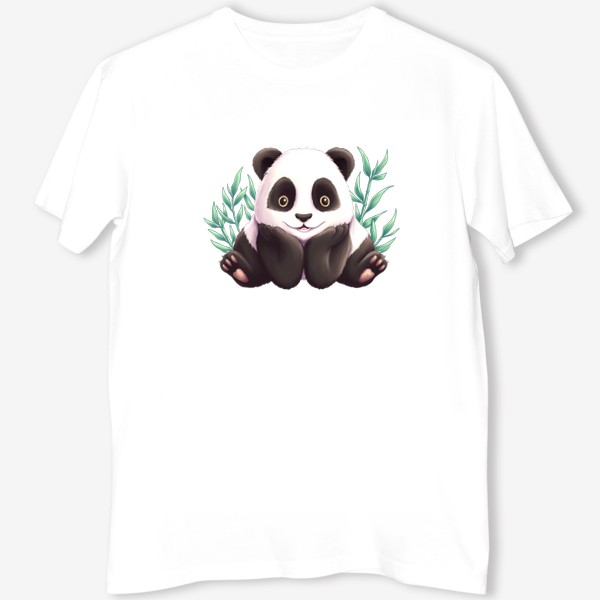 Футболка «Панда и листья бамбука»