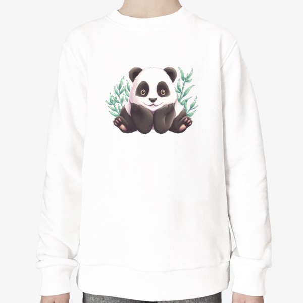 Свитшот «Панда и листья бамбука»