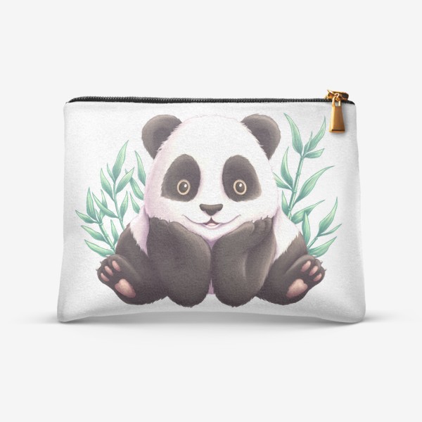 Косметичка «Панда и листья бамбука»