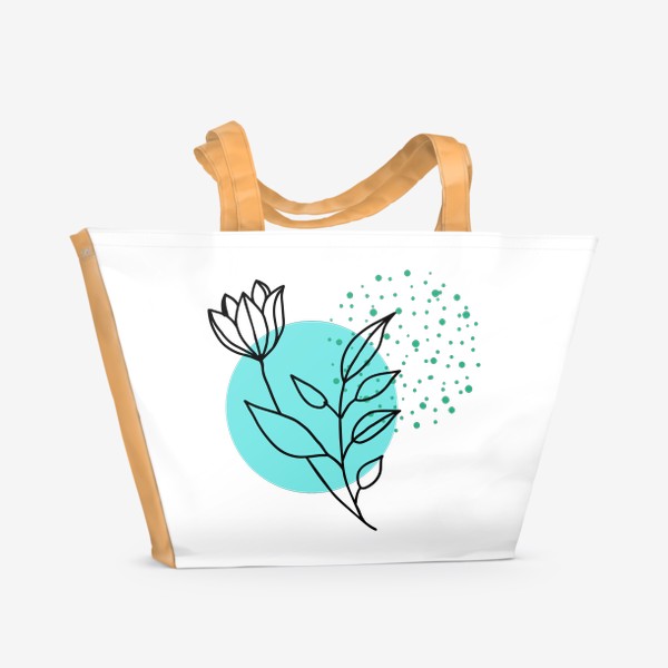 Пляжная сумка «Летний цветочный принт. Стильная абстракция цветка.»
