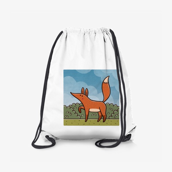 Рюкзак «Милая лиса на поляне. Природа. Пейзаж»