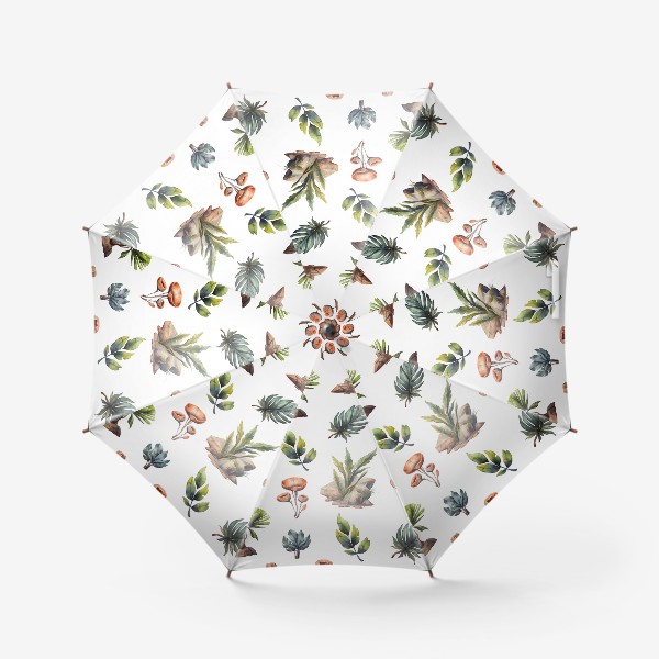 Зонт «Бесшовный паттерн с камнями и растениями»