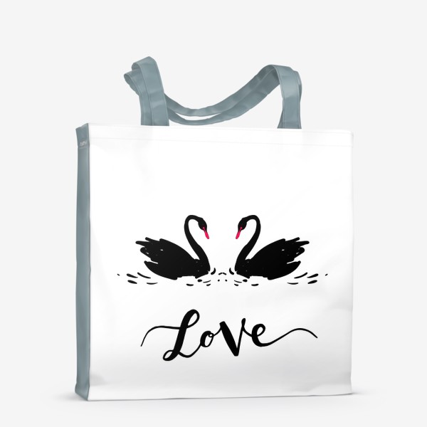 Сумка-шоппер «Черные лебеди любви»