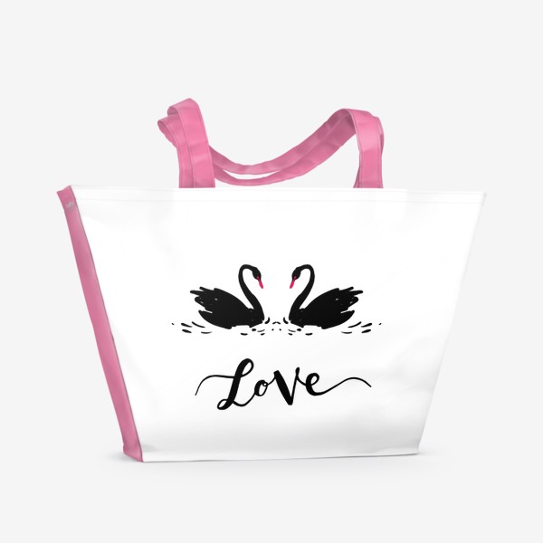 Пляжная сумка «Черные лебеди любви»
