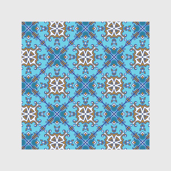 Скатерть «Азулежу, синяя португальская плитка. Лиссабон, узор, средиземноморье, Марокко, орнамент»