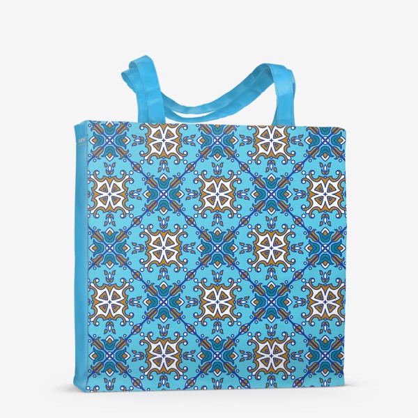Сумка-шоппер «Азулежу, синяя португальская плитка. Лиссабон, узор, средиземноморье, Марокко, орнамент»
