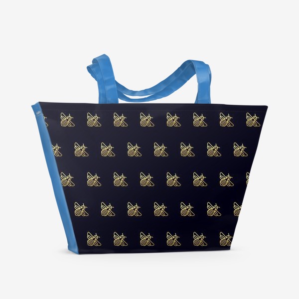 Пляжная сумка «Наполеоновские пчелы. Лакшери голд. Черный и золото. Винтажная графика для пчеловода и пасеки»