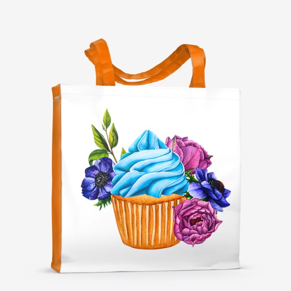 Сумка-шоппер «Кекс с цветами»