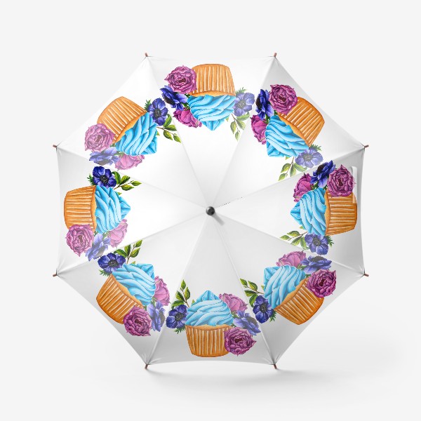 Зонт «Кекс с цветами»
