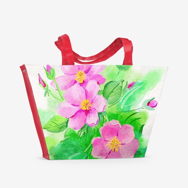 Пляжная сумка «цветы шиповника»