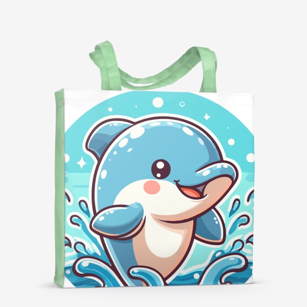 Сумка-шоппер «Забавный прыгающий дельфин»