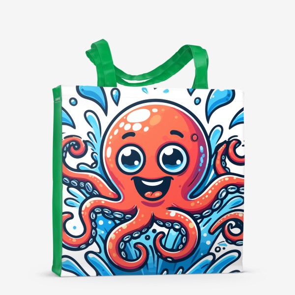 Сумка-шоппер «Забавный красный осьминог»