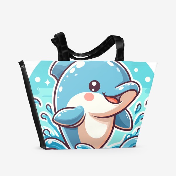 Пляжная сумка «Забавный прыгающий дельфин»