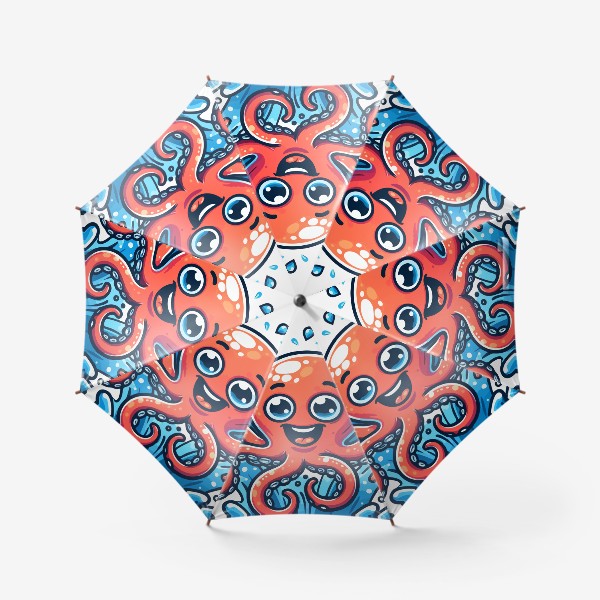 Зонт «Забавный красный осьминог»