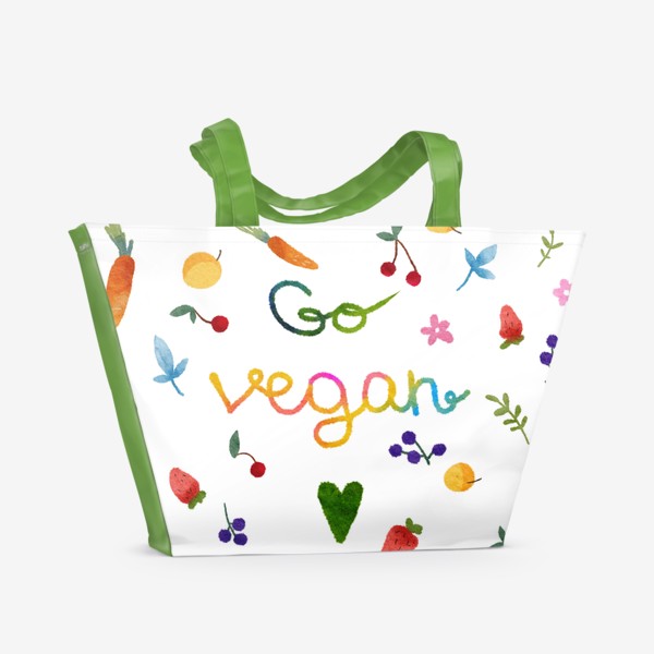 Пляжная сумка «Go vegan»