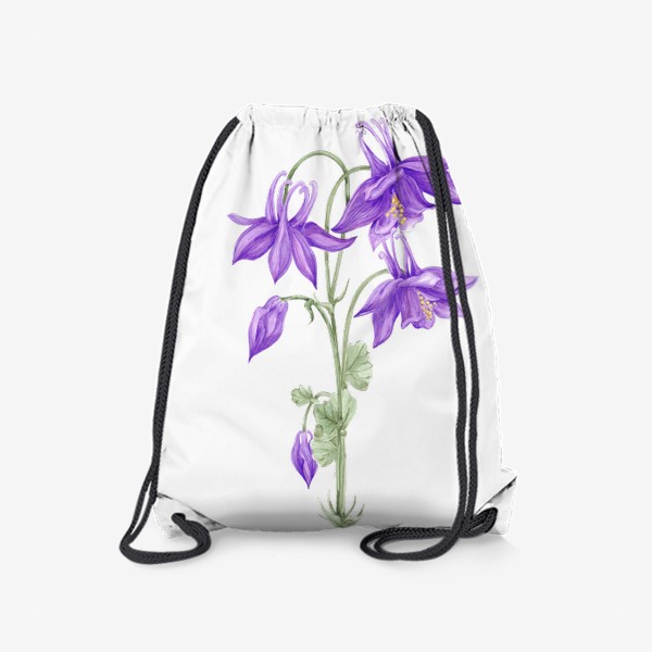 Рюкзак «Фиолетовая аквилегия. Букет акварельных цветов.»
