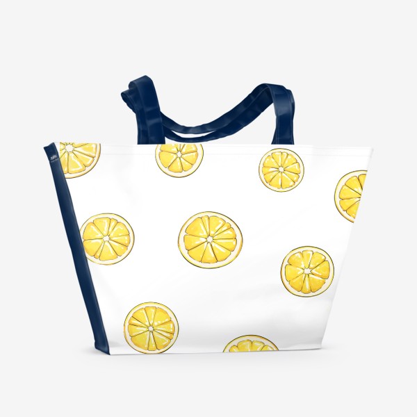 Пляжная сумка «Дольки лимона. Паттерн»