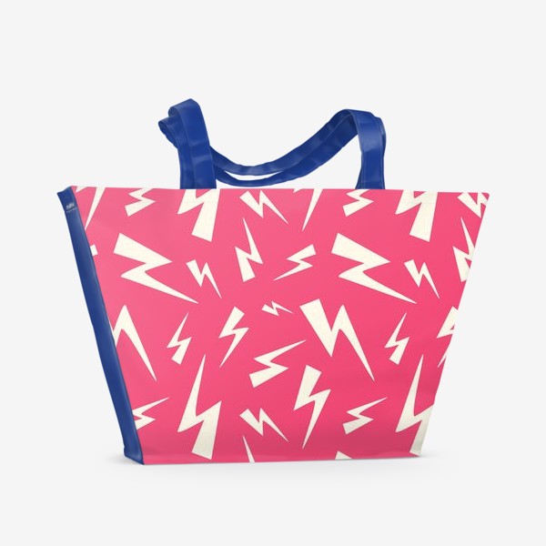 Пляжная сумка «Розовый паттерн с молниями»