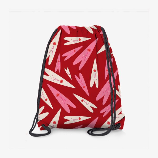 Рюкзак «Красный паттерн с сердечками на День Святого Валентина»
