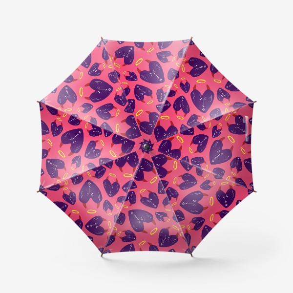 Зонт «Розовый и фиолетовый паттерн с дьяволами»