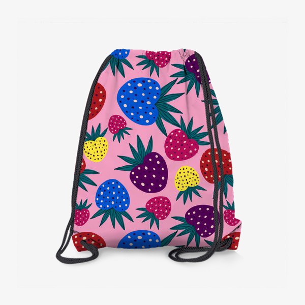 Рюкзак «Розовый паттерн с разноцветными ягодами»