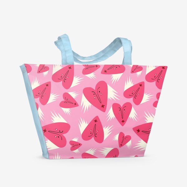 Пляжная сумка «яркий паттерн на День Всех Влюбленных »